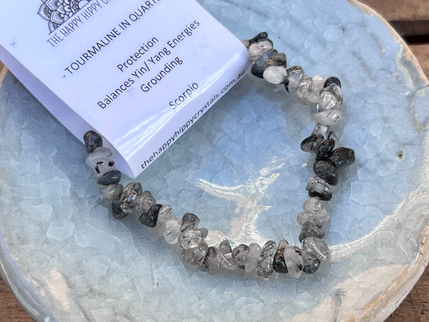 Tourmaline In Quartz Chip Bracelet