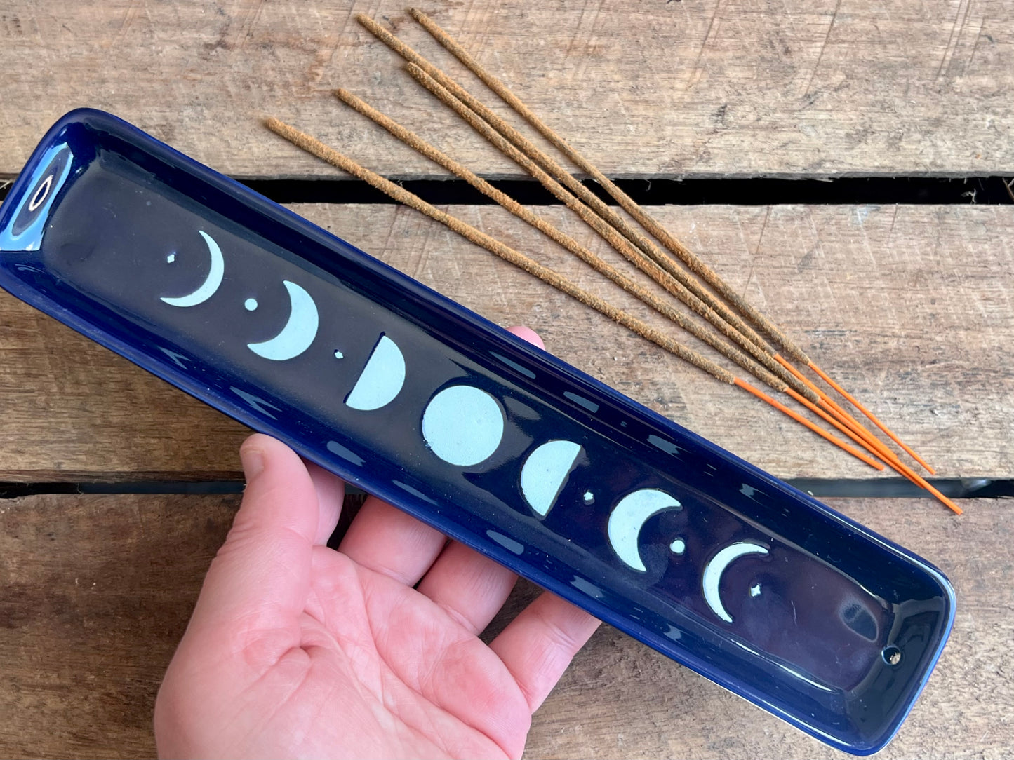 Ceramic Moon Phase Incense Holder