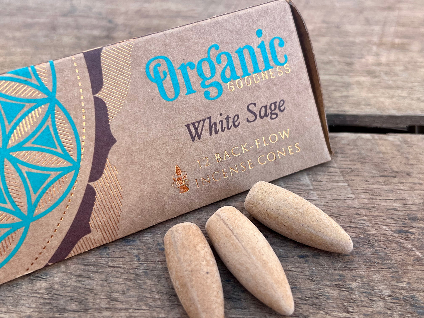 Organic Goodness Back Flow Incense Cones - White Sage
