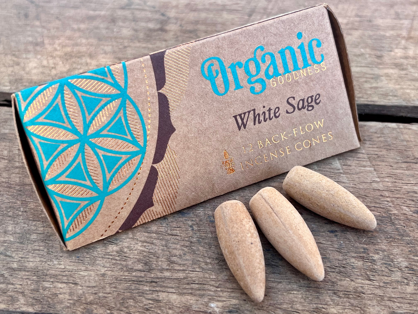 Organic Goodness Back Flow Incense Cones - White Sage