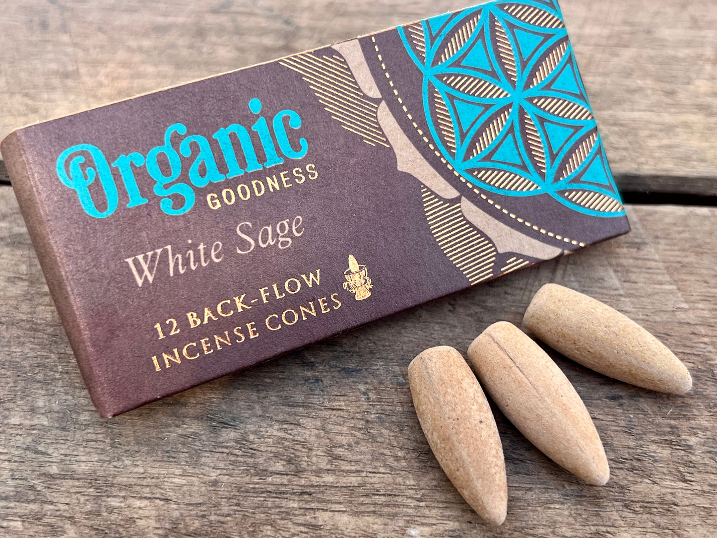 Organic Goodness Back Flow Incense Cones - White Sage