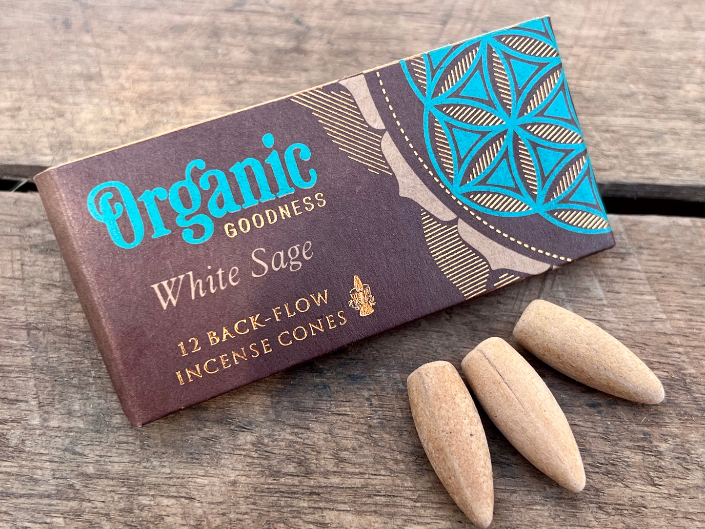 Organic Goodness Back Flow Incense Cones - White Sage