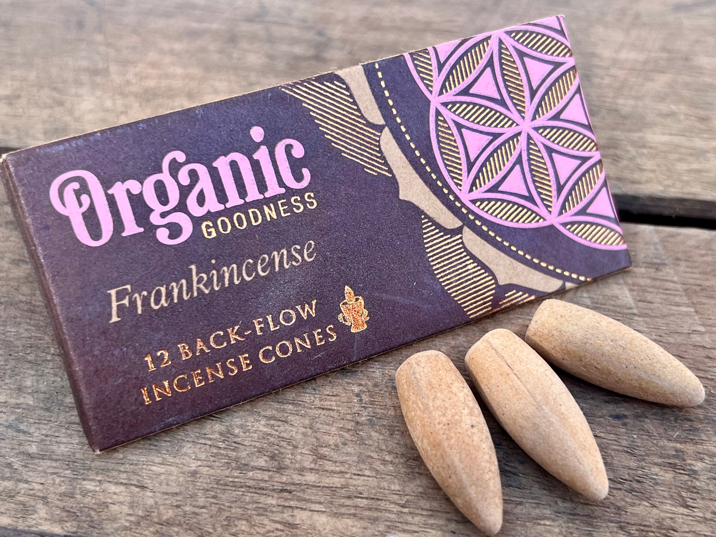 Organic Goodness Back Flow Incense Cones - Frankincense