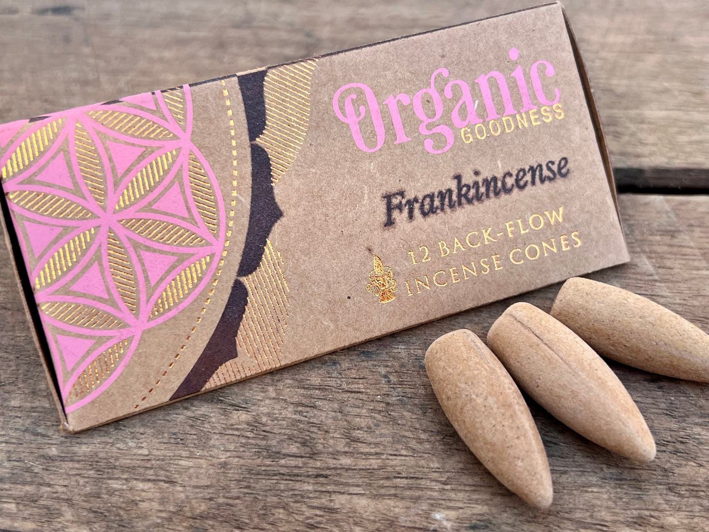 Organic Goodness Back Flow Incense Cones - Frankincense