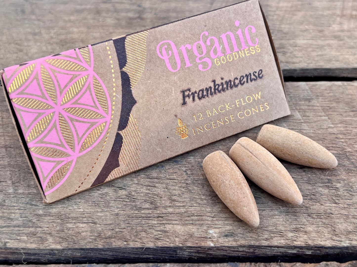 Organic Goodness Back Flow Incense Cones - Frankincense