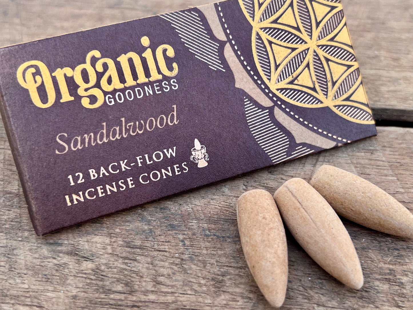 Organic Goodness Back Flow Incense Cones - Sandalwood