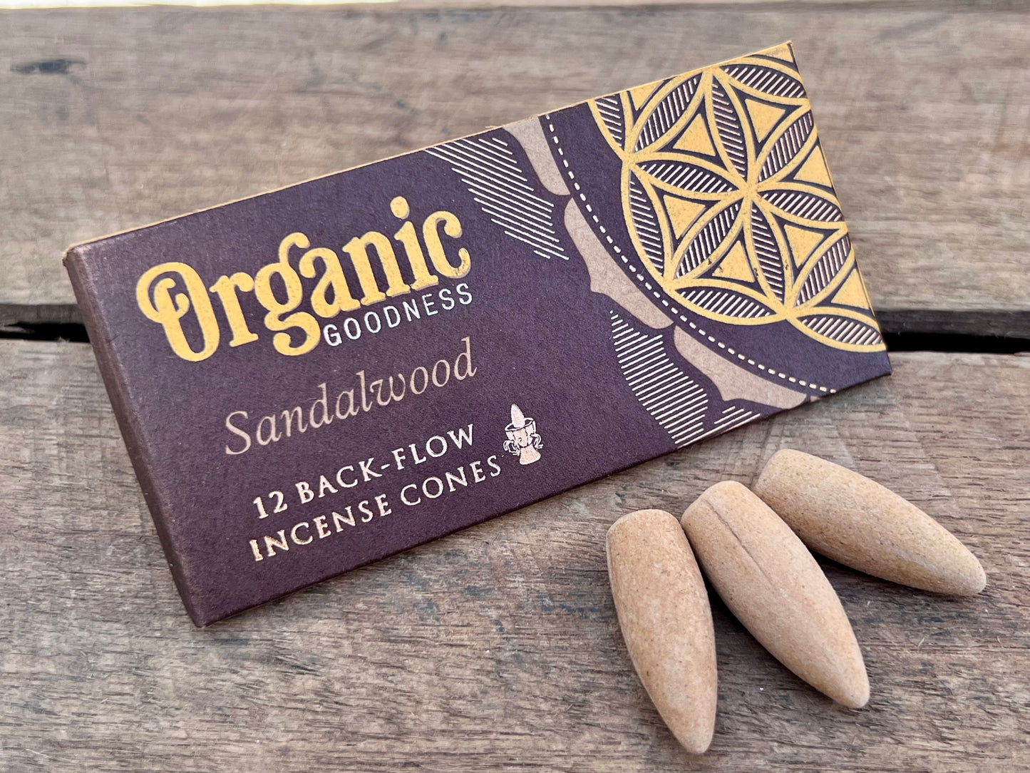 Organic Goodness Back Flow Incense Cones - Sandalwood