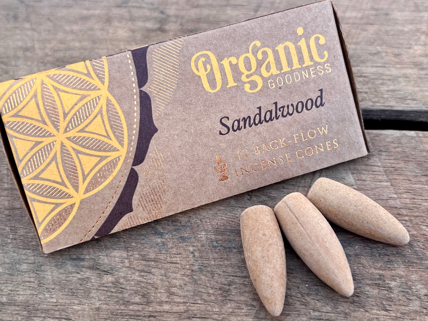 Organic Goodness Back Flow Incense Cones - Sandalwood
