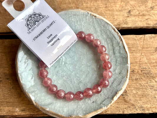 Strawberry Quartz Tumbled Bracelet
