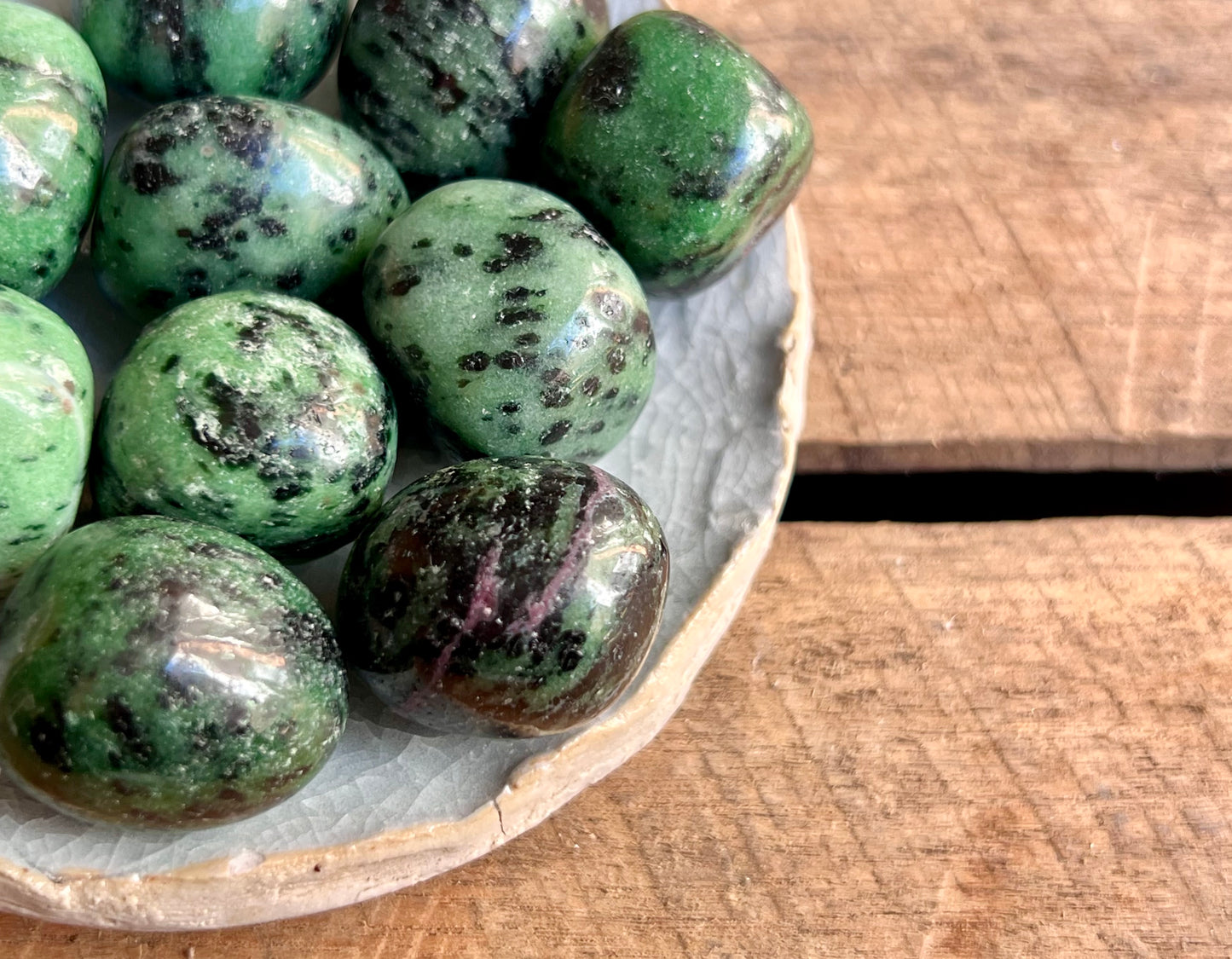 Ruby In Zoisite Tumbled Stones