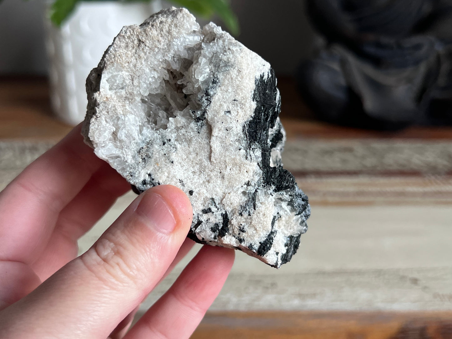 Schorl Tourmaline in Quartz