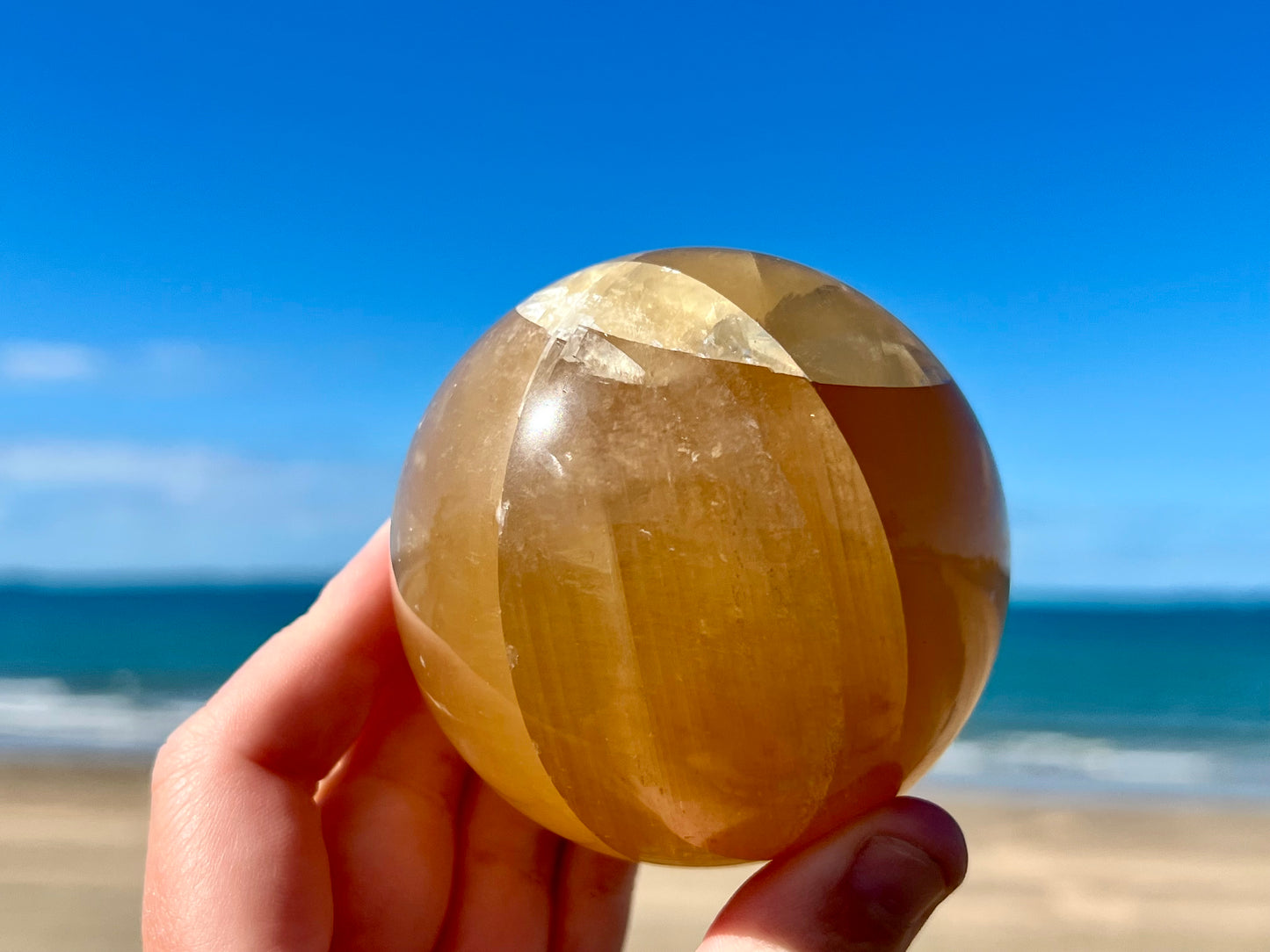 Honey Calcite Sphere