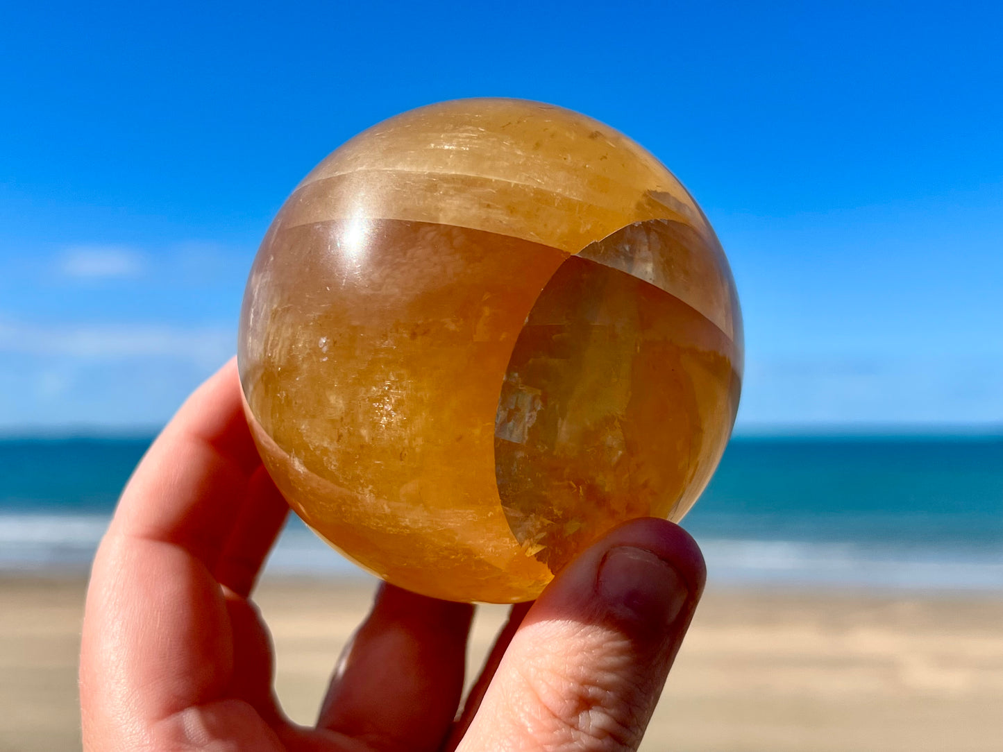 Honey Calcite Sphere