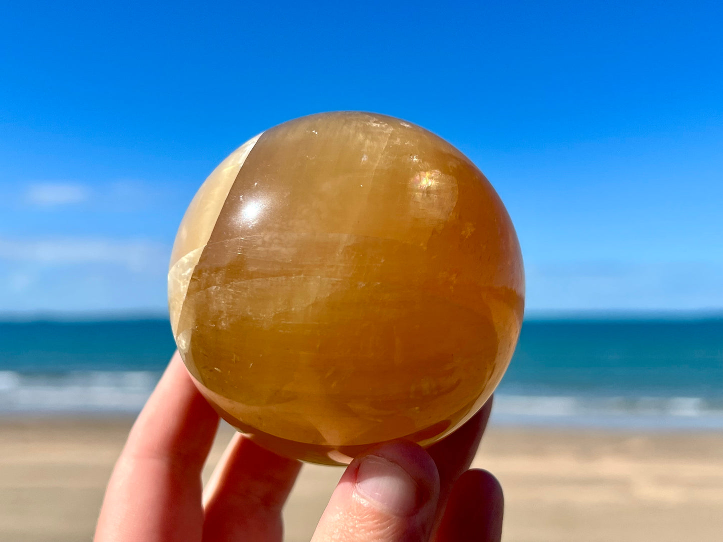 Honey Calcite Sphere