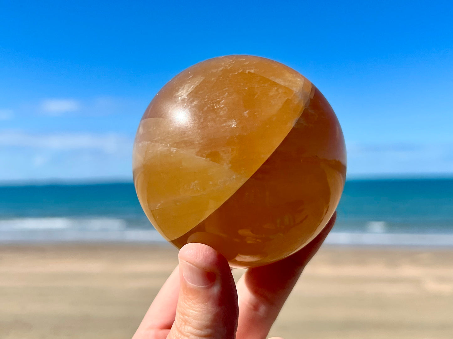 Honey Calcite Sphere