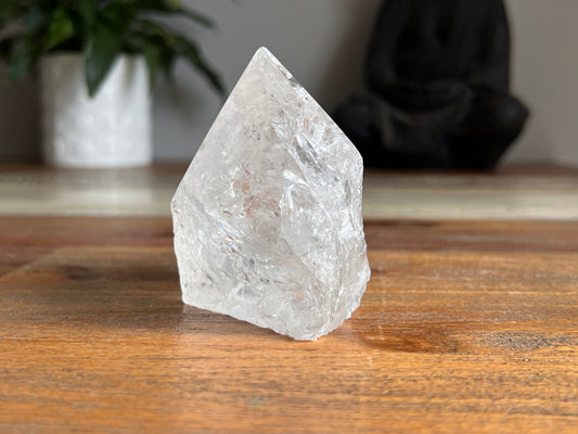 Clear Quartz Rough/ Polished Cupcake Point