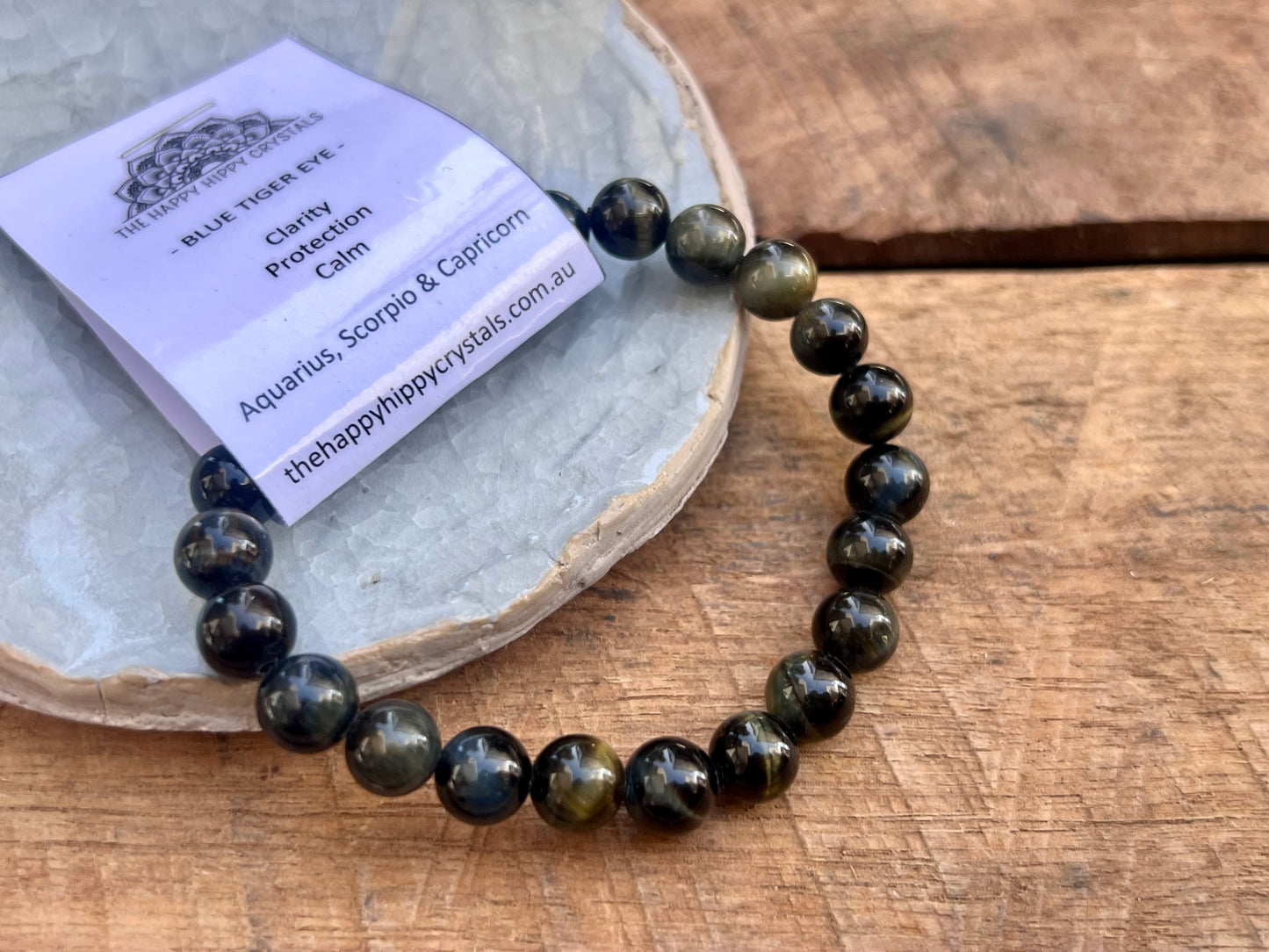Blue Tiger Eye Tumbled Bracelet