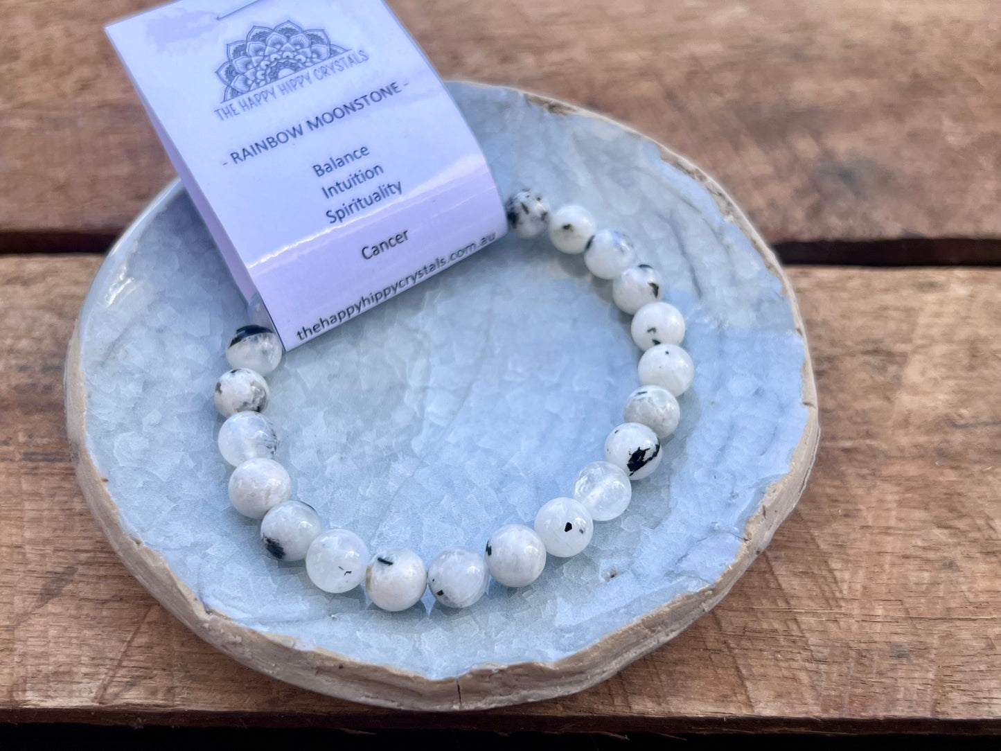 Rainbow Moonstone Tumbled Bracelet