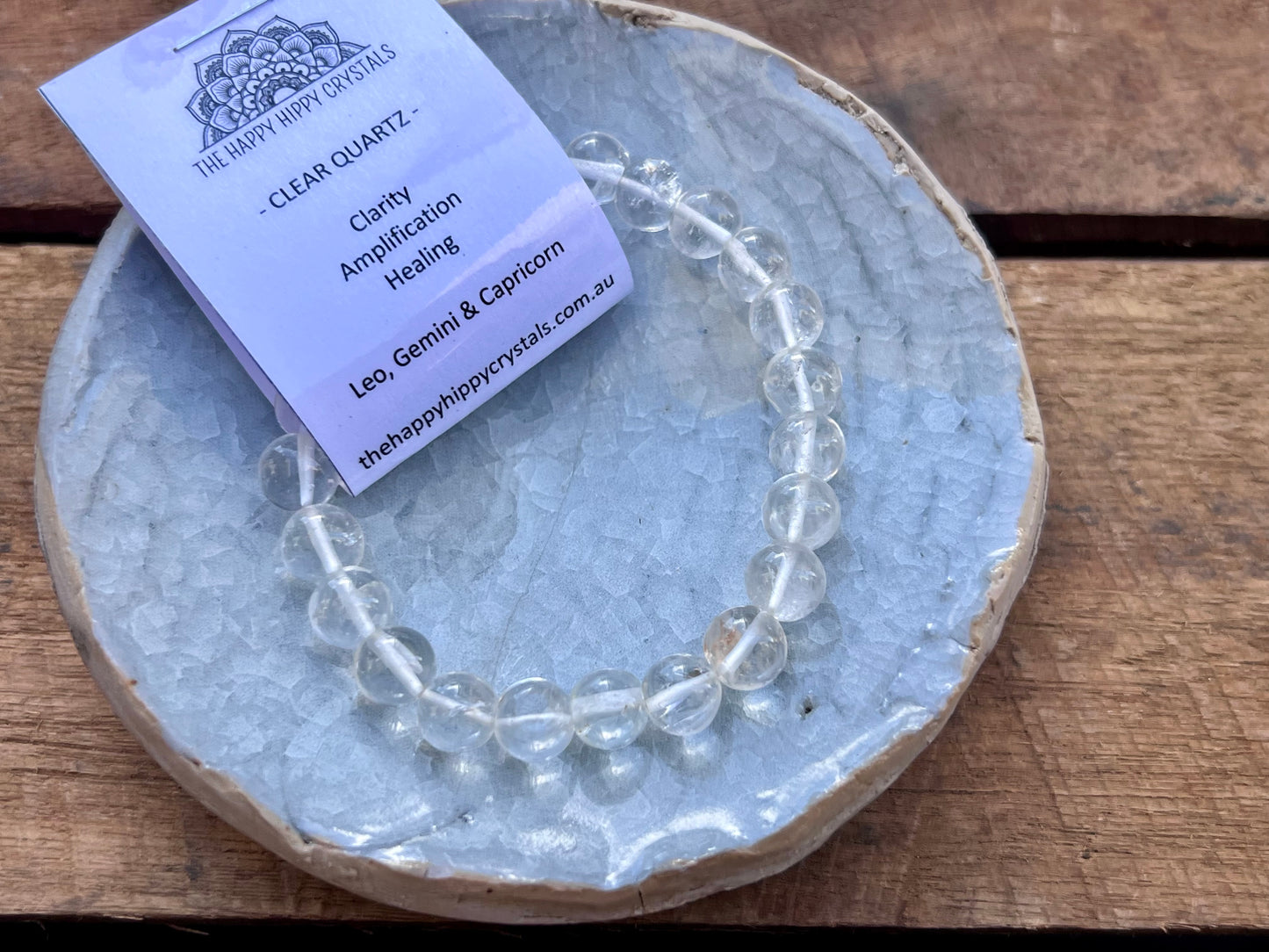 Clear Quartz Tumbled Bracelet