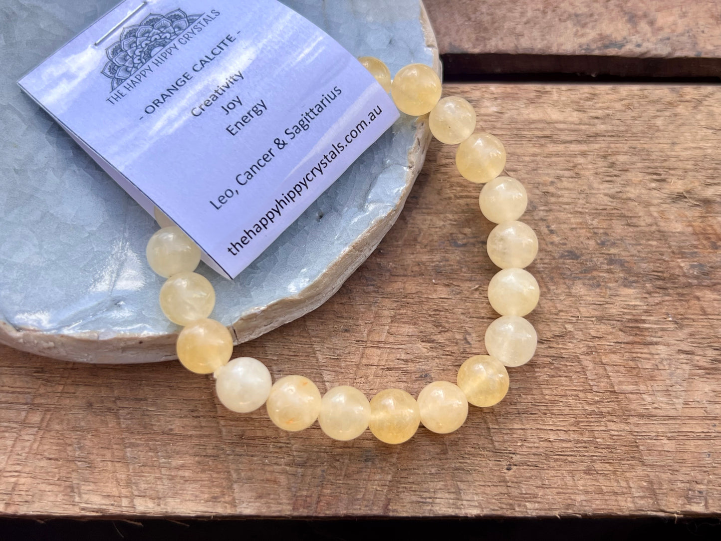 Orange Calcite Tumbled Bracelet