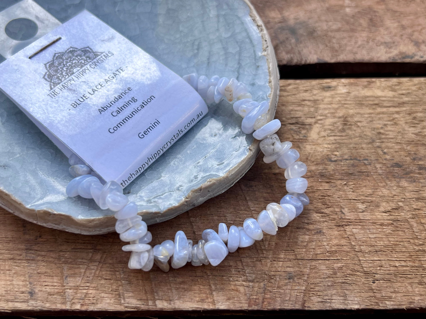 Blue Lace Agate Chip Bracelet