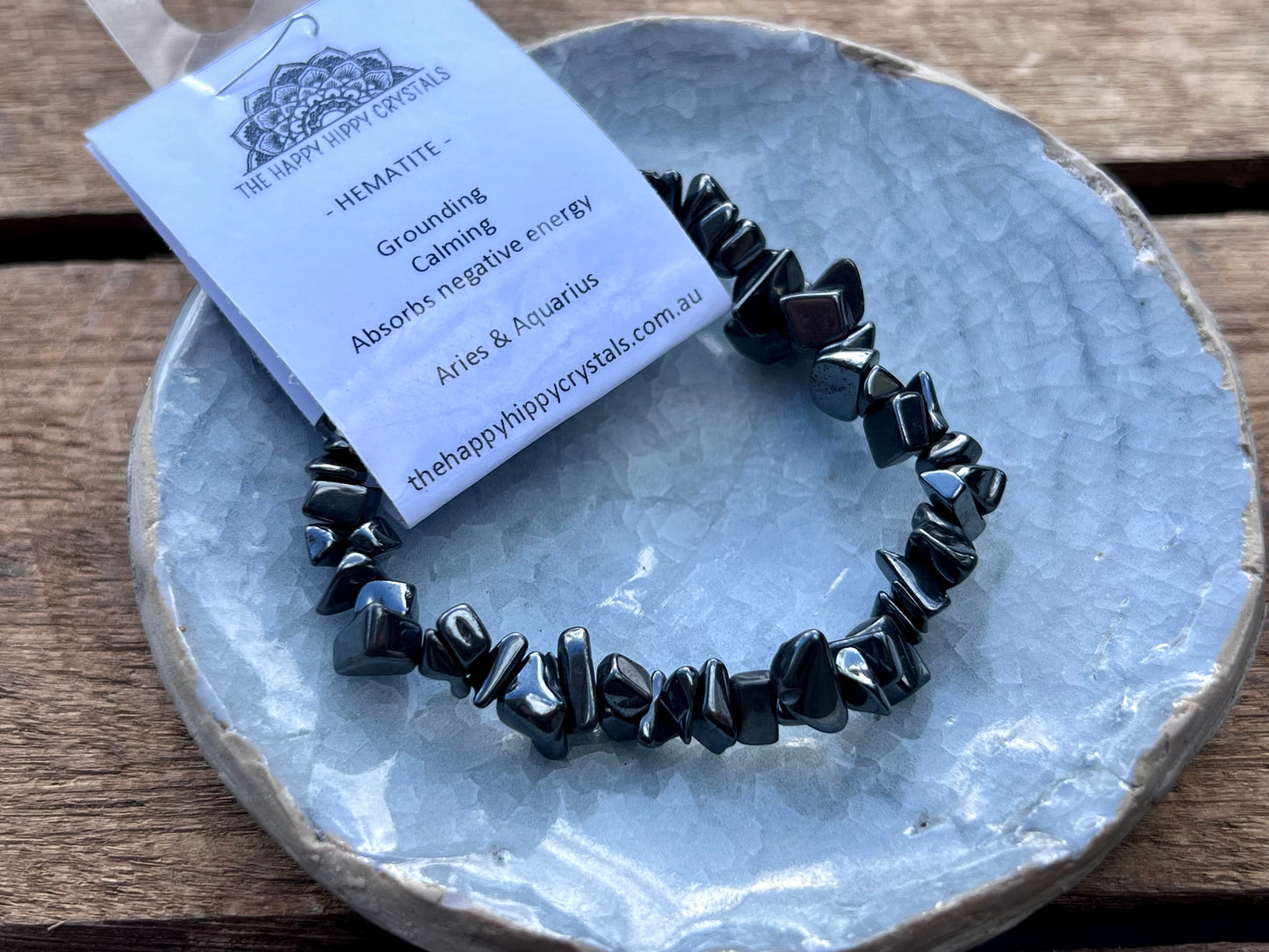 Hematite Chip Bracelet