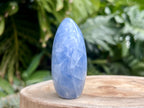 Blue Calcite freeform with soft, soothing blue tones and gentle curves, ideal for calming energy, emotional healing, and peaceful spaces