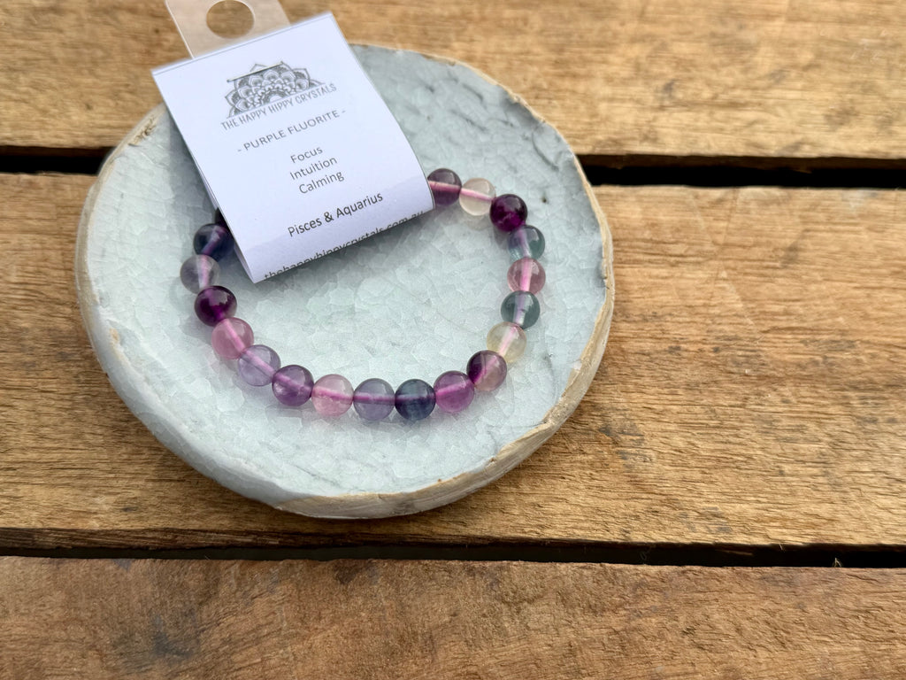 Purple Fluorite Tumbled Bracelet