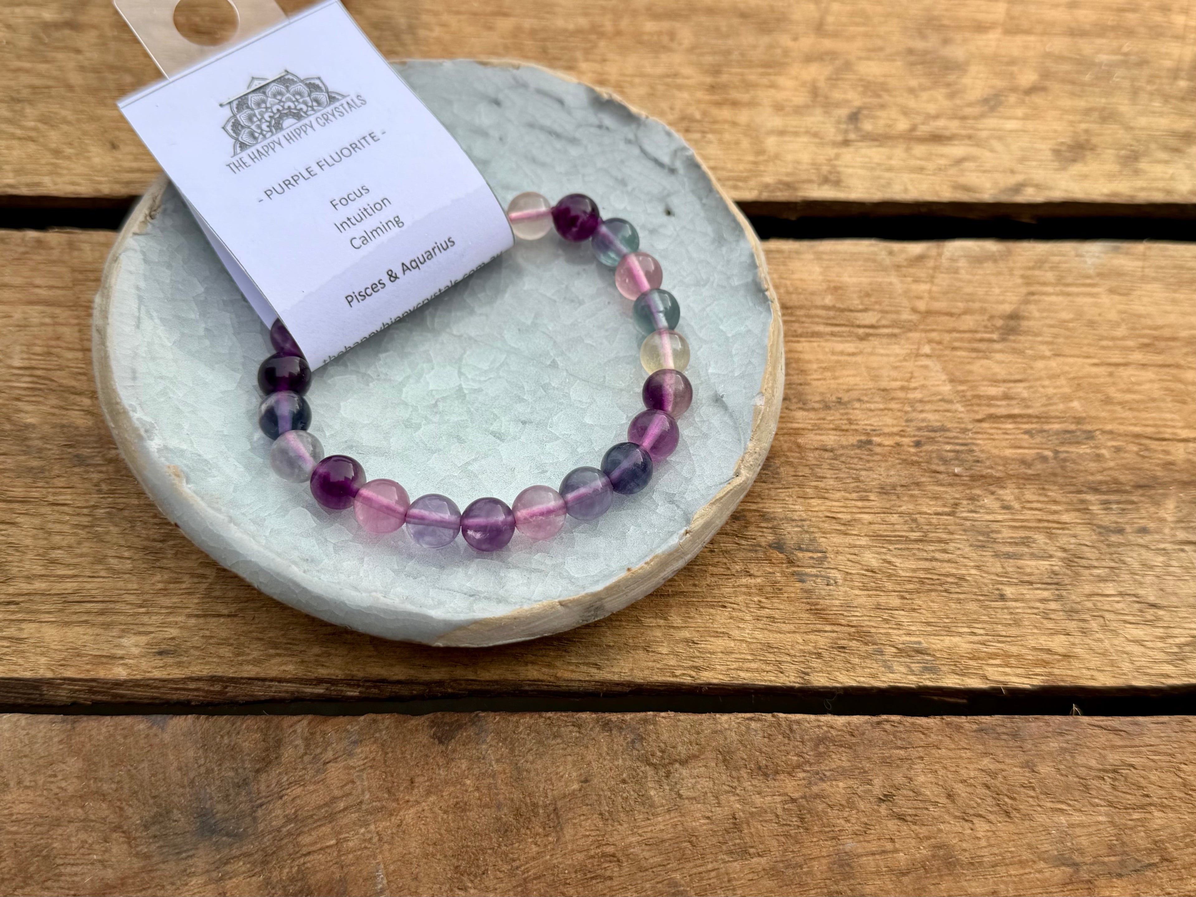 Purple Fluorite Tumbled Bracelet