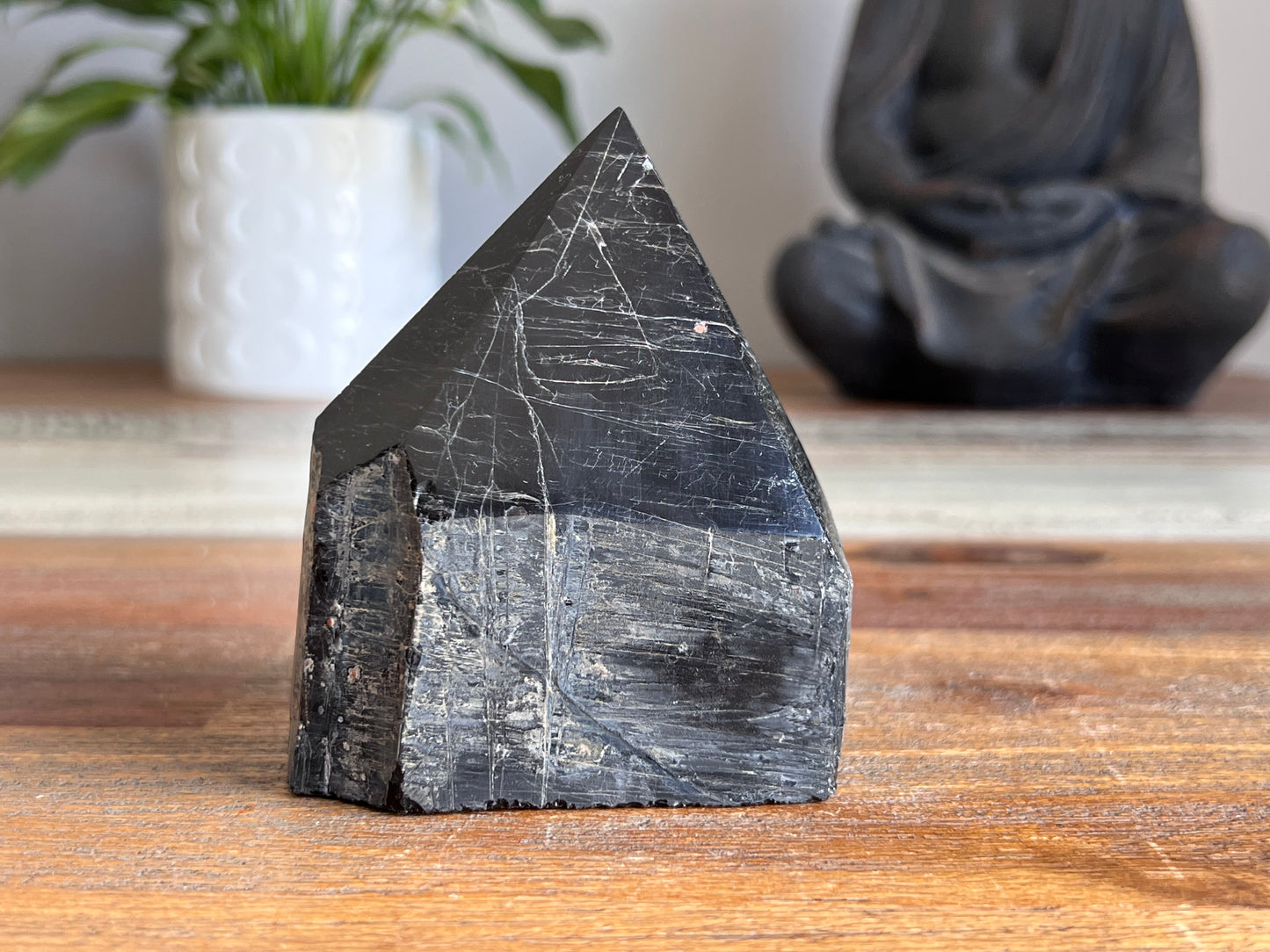 Black Tourmaline Rough/ Polished Point