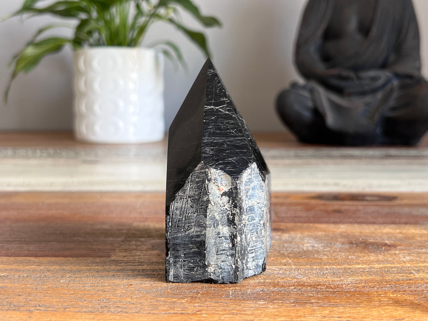 Black Tourmaline Rough/ Polished Point