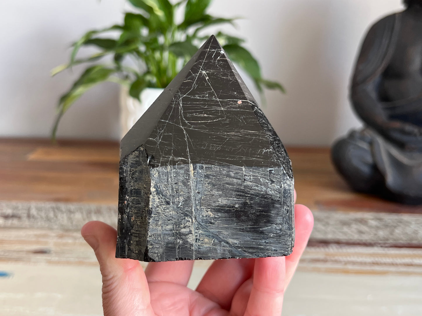 Black Tourmaline Rough/ Polished Point
