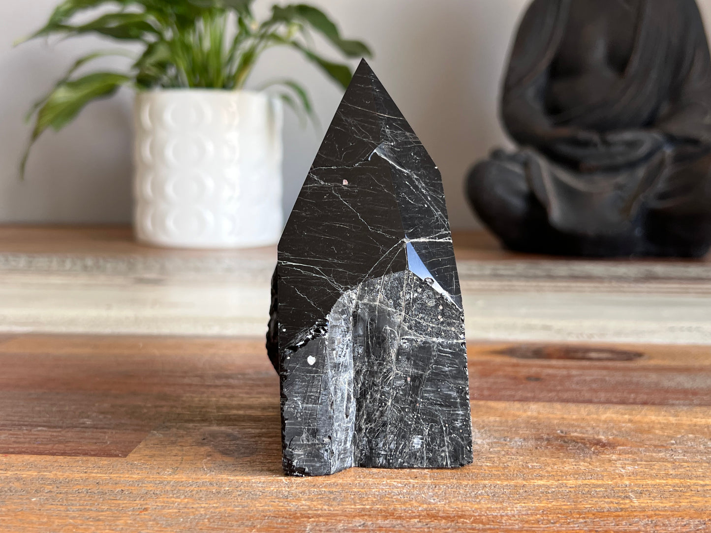 Black Tourmaline Rough/ Polished Point