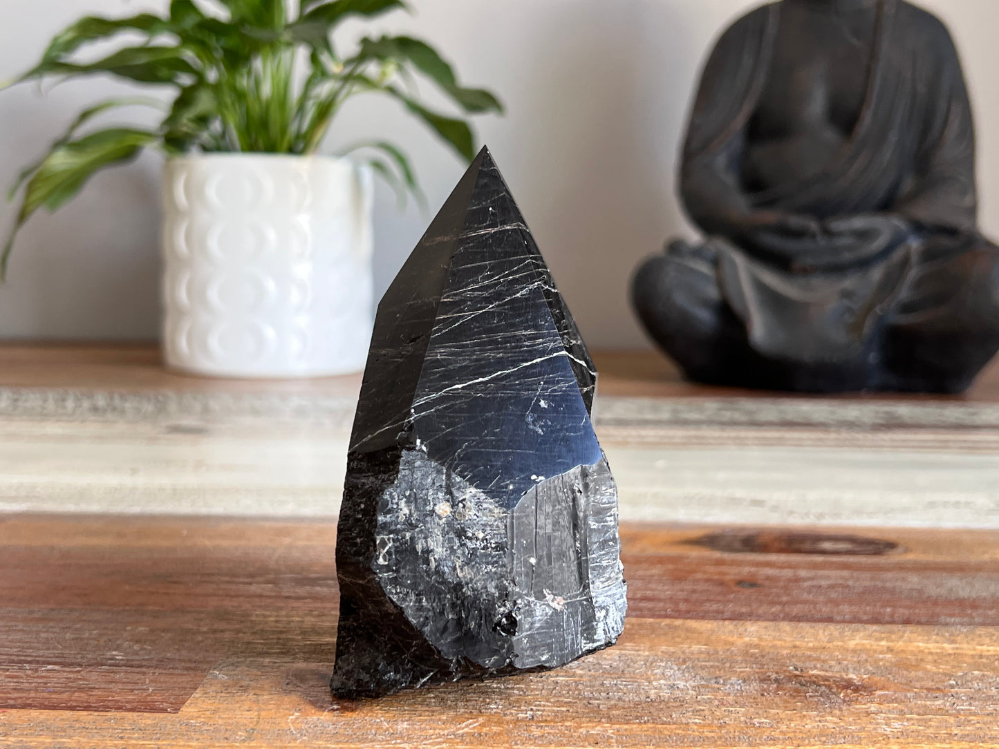 Black Tourmaline Rough/ Polished Point