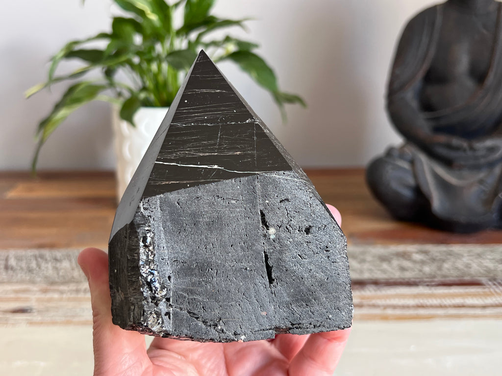 Black Tourmaline Rough/ Polished Point
