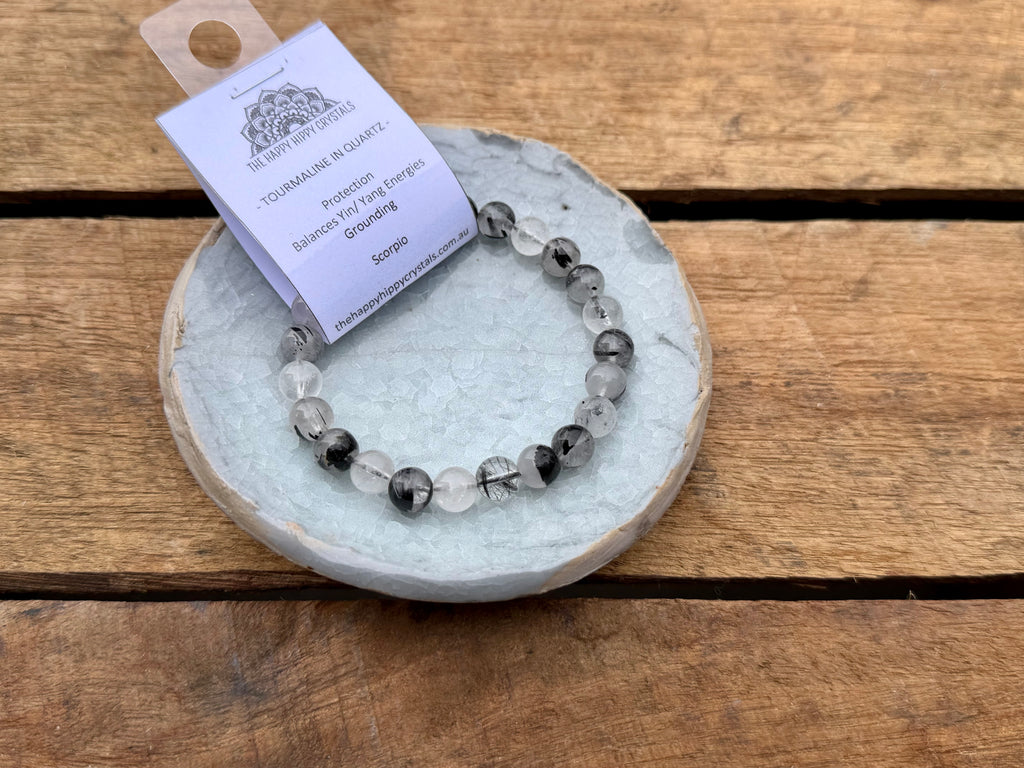 Tourmaline In Quartz Tumbled Bracelet