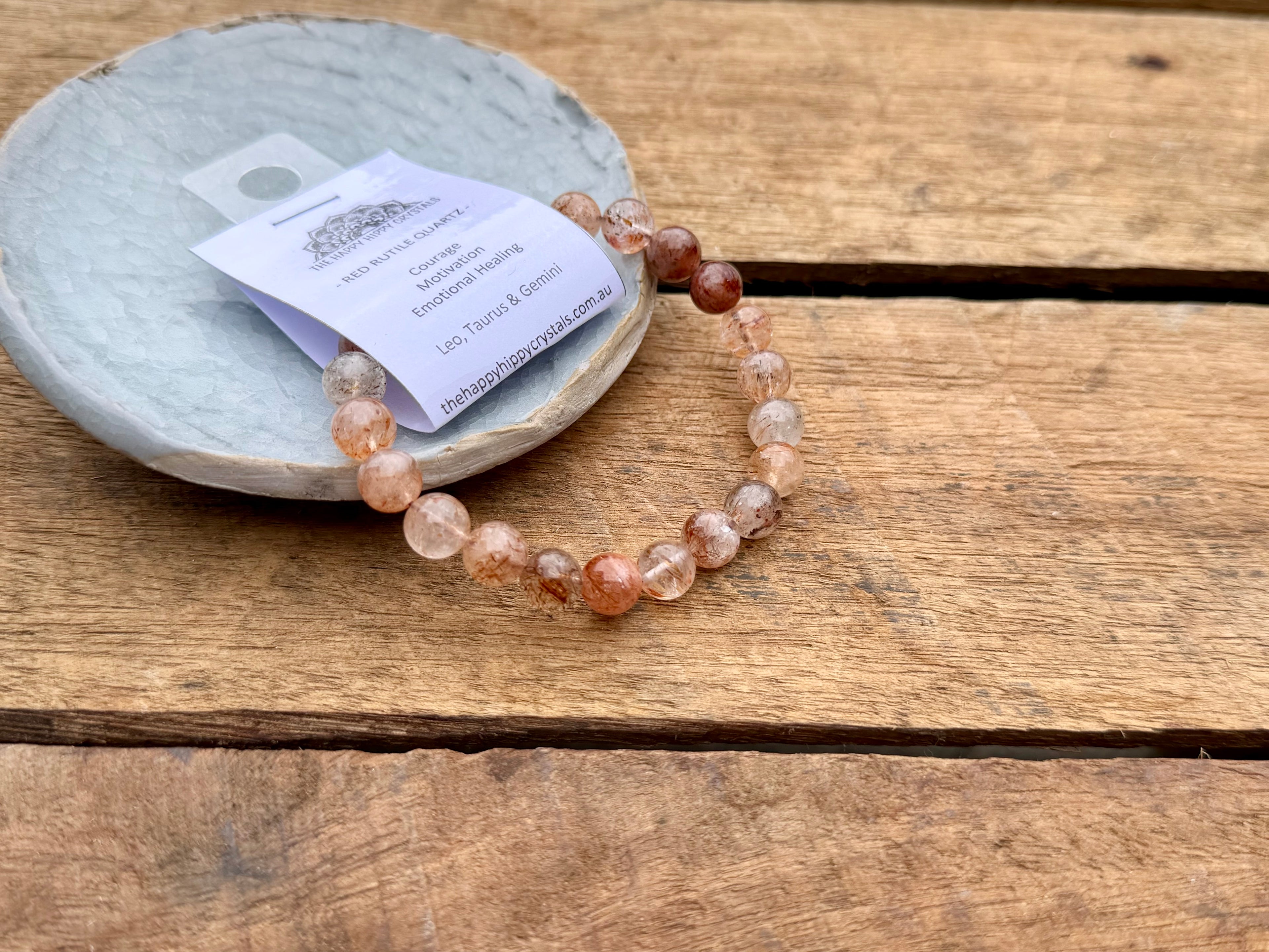 Red Rutile Quartz Tumbled Bracelet