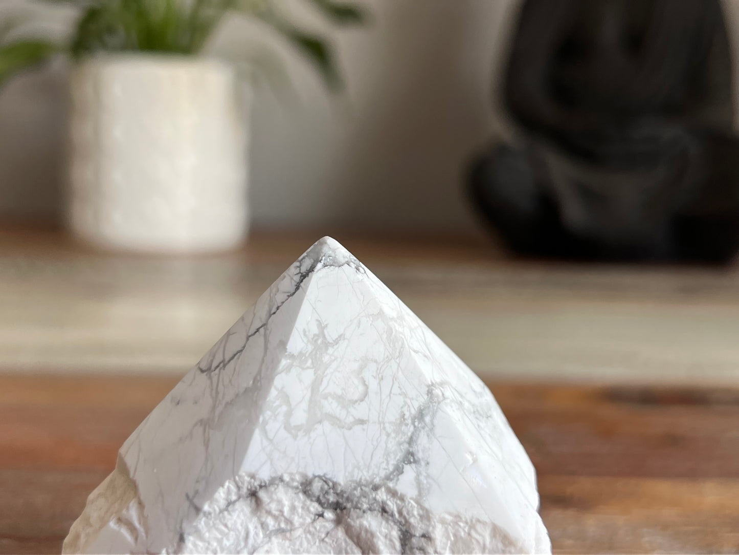 White Howlite Rough/ Polished Point