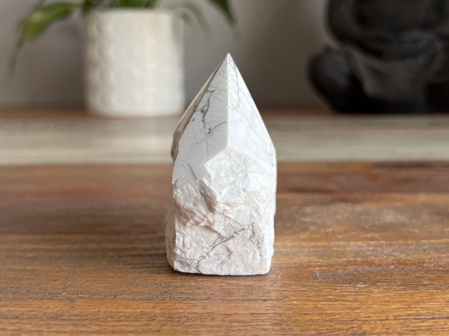 White Howlite Rough/ Polished Point
