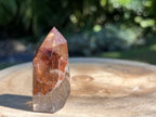 This is the side view of the clear quartz point 