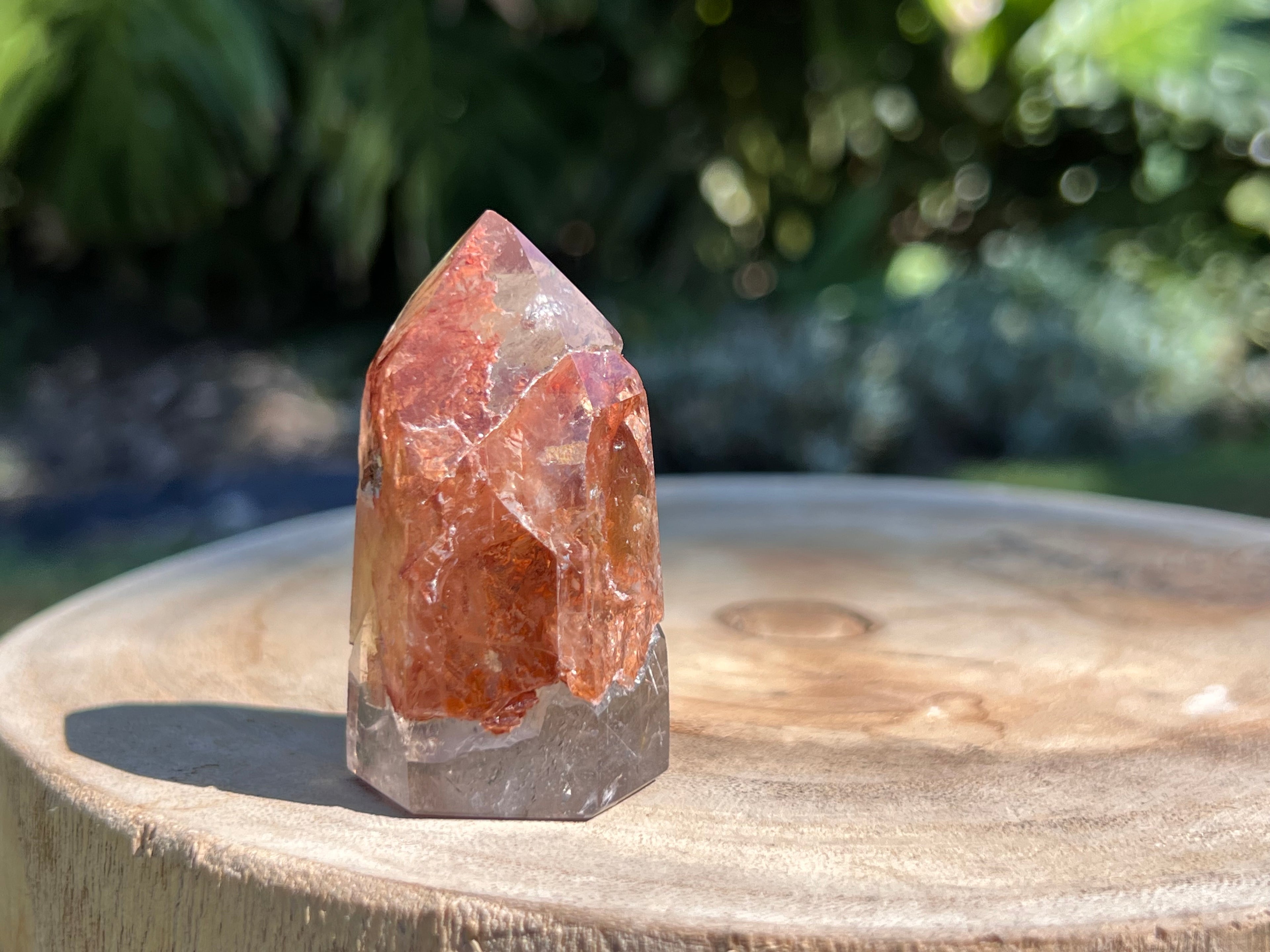 Clear quartz with inclusions 
