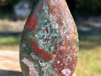 A close up of the stunning colours and details on the ocean jasper flame 