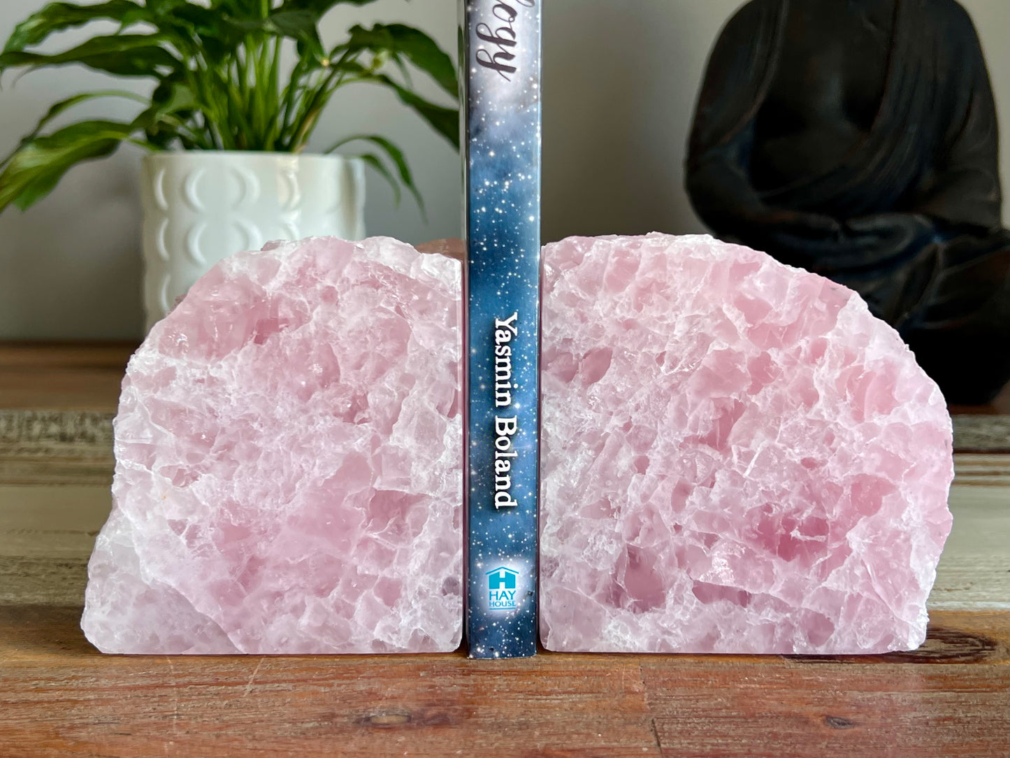 Rose Quartz Bookend Pair