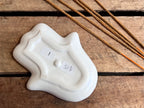 Ceramic Hamsa Incense Holder - White