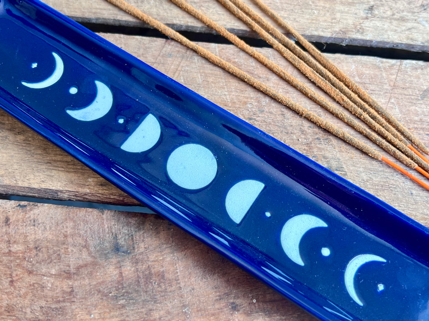 Ceramic Moon Phase Incense Holder