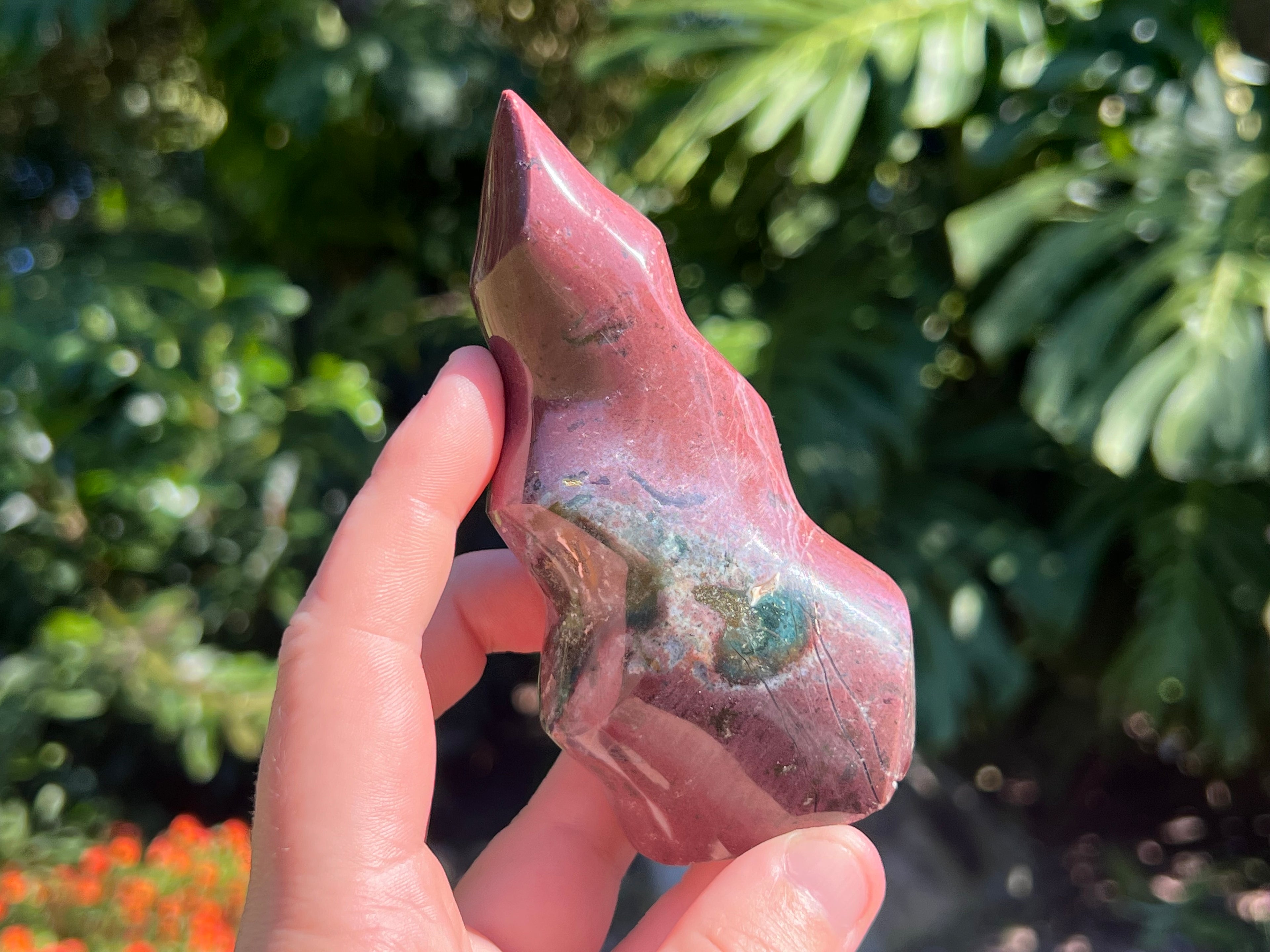 OCean jasper flame in my hand for a size guide 