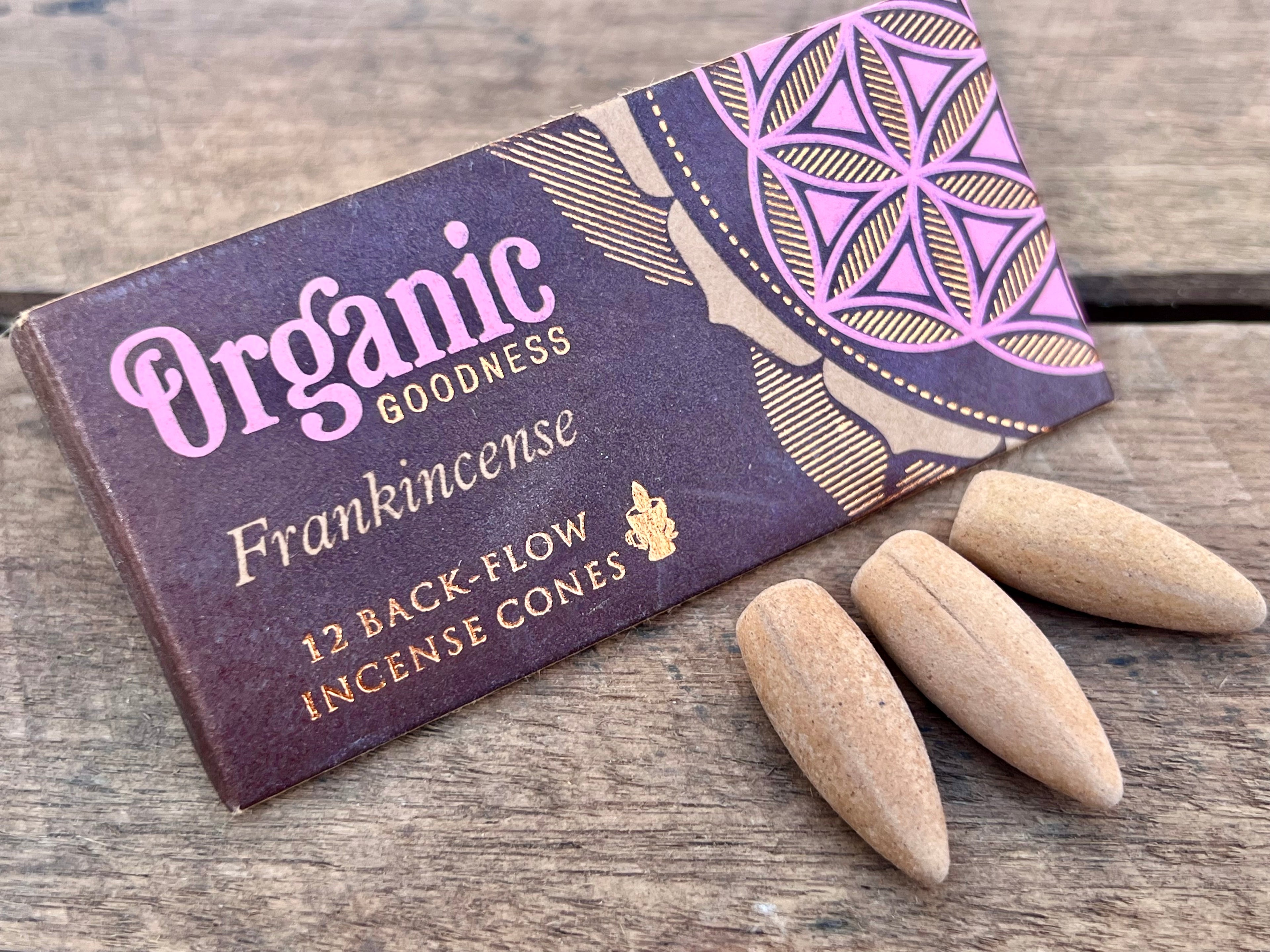 Organic Goodness Back Flow Incense Cones -  Frankincense