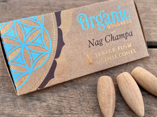 Organic Goodness Back Flow Incense Cones - Nag Champa