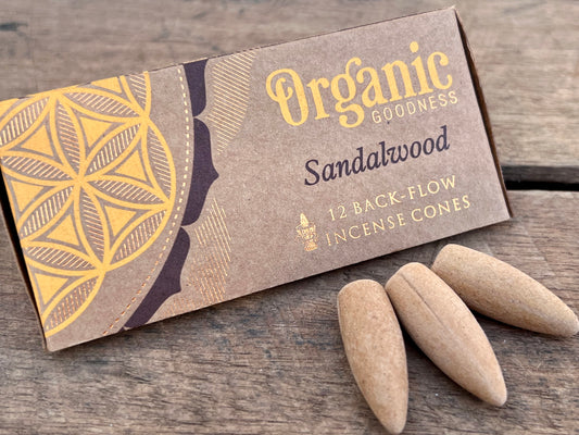 Organic Goodness Back Flow Incense Cones - Sandalwood