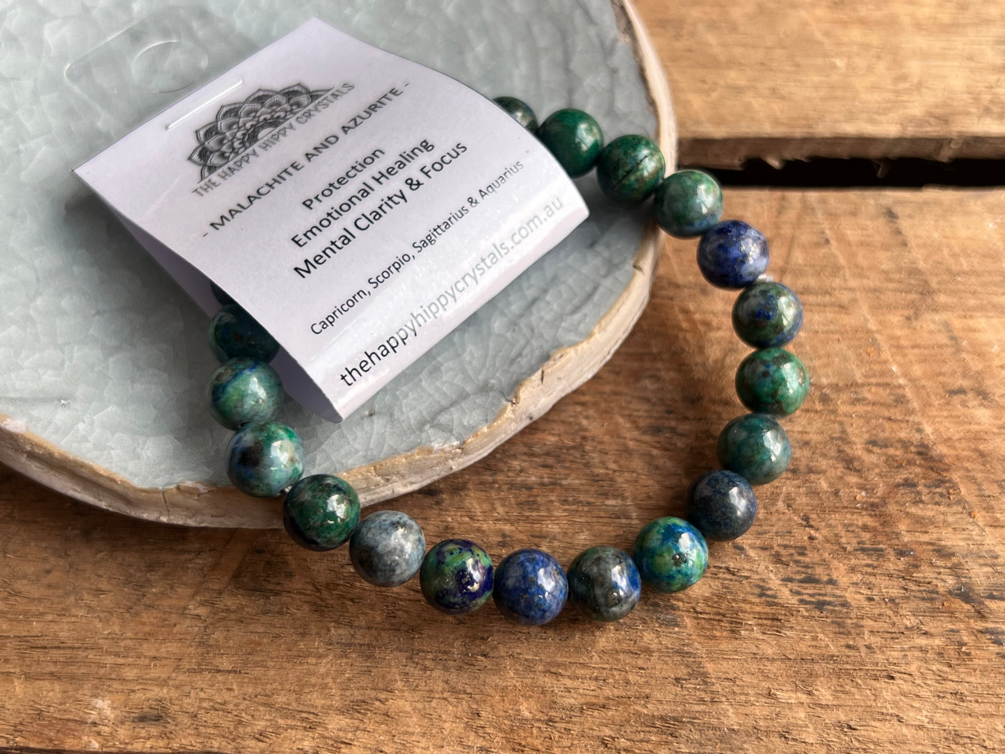 Malachite And Azurite Tumbled Bracelet